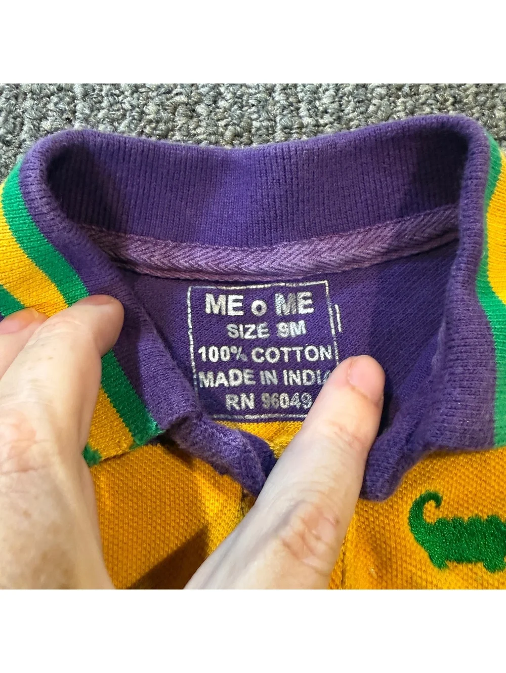 ME o ME Baby Girl Striped Polo Dress Size 6-9 Months Mardi Gras